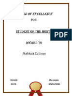  Award Certificate