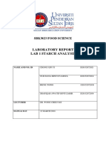 Laboratory Report Lab 1 Starch Analysis: Sbk3023 Food Science