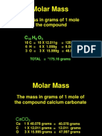 Molar Mass: The Mass in Grams of 1 Mole of The Compound