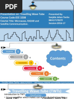 Presentation On: Travelling Wave Tube Course Code:EEE 3208 Course