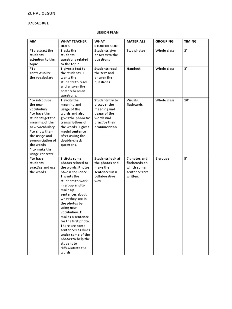 Engaging Vocabulary Lesson Plan | PDF | Language Arts & Discipline ...