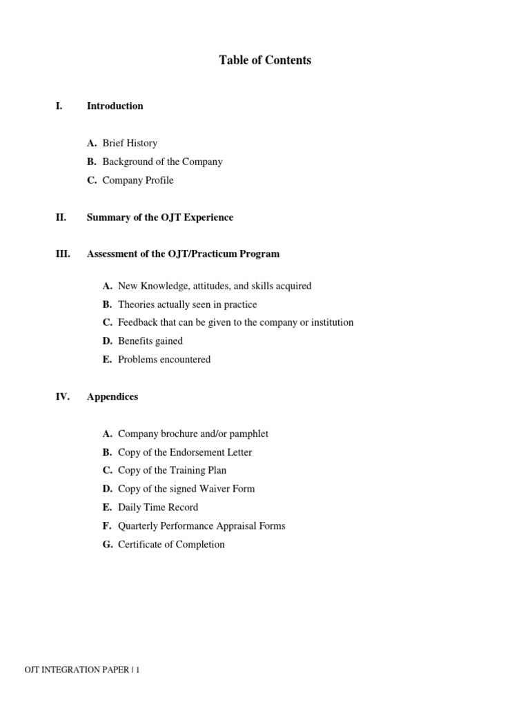 OJT Integration Paper Overview | PDF | Corporate Social Responsibility ...