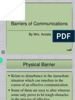 Barriers of Communications: by Mrs. Acosta