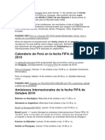 Calendario de Perú en La Fecha FIFA de Octubre 2019: Puedes Ver