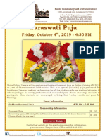 Saraswati Puja: Friday, October 4, 2019 - 4:30 PM