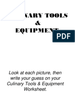 Culinary Tools & Equipment Identification Worksheet
