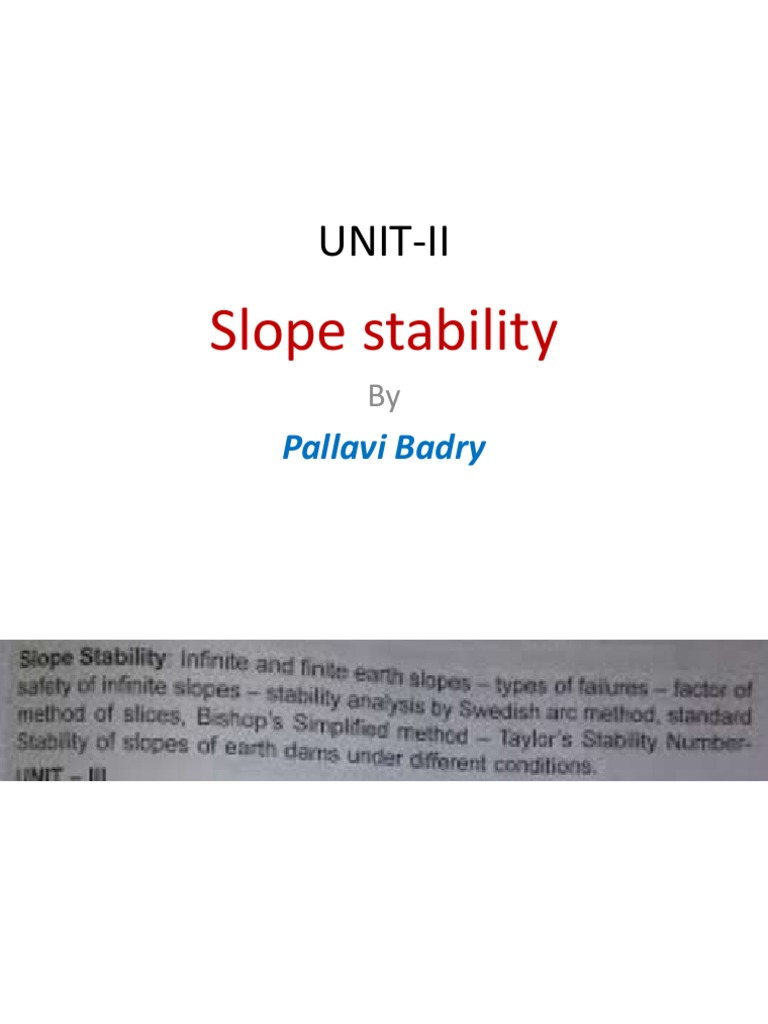 Slope Stability Analysis and Types | PDF | Landslide | Soil Mechanics
