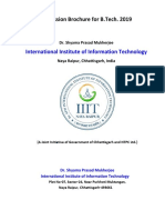 International Institute of Information Technology: Admission Brochure For B.Tech. 2019