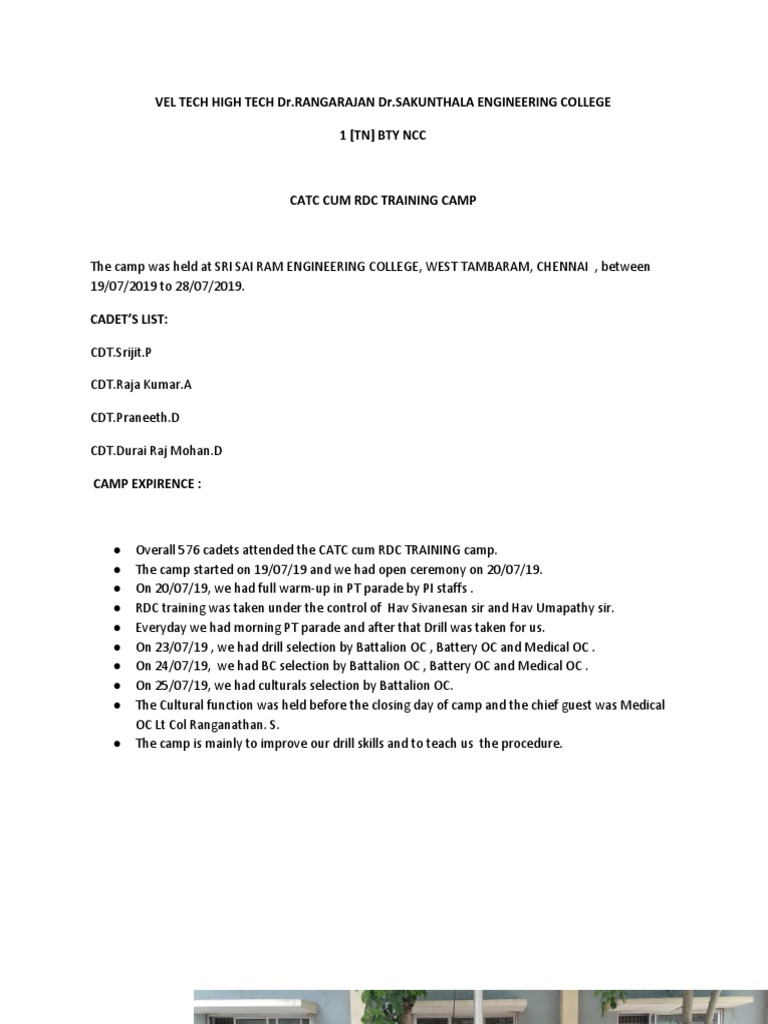 RDC Training 1 Report | PDF