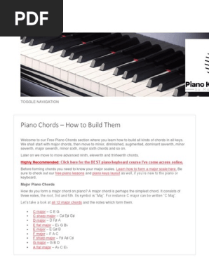 Piano Chords Chord Music Minor Scale