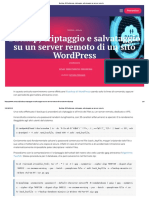 Backup Di Wordpress. Criptaggio e Salvataggio Su Un Server Remoto.