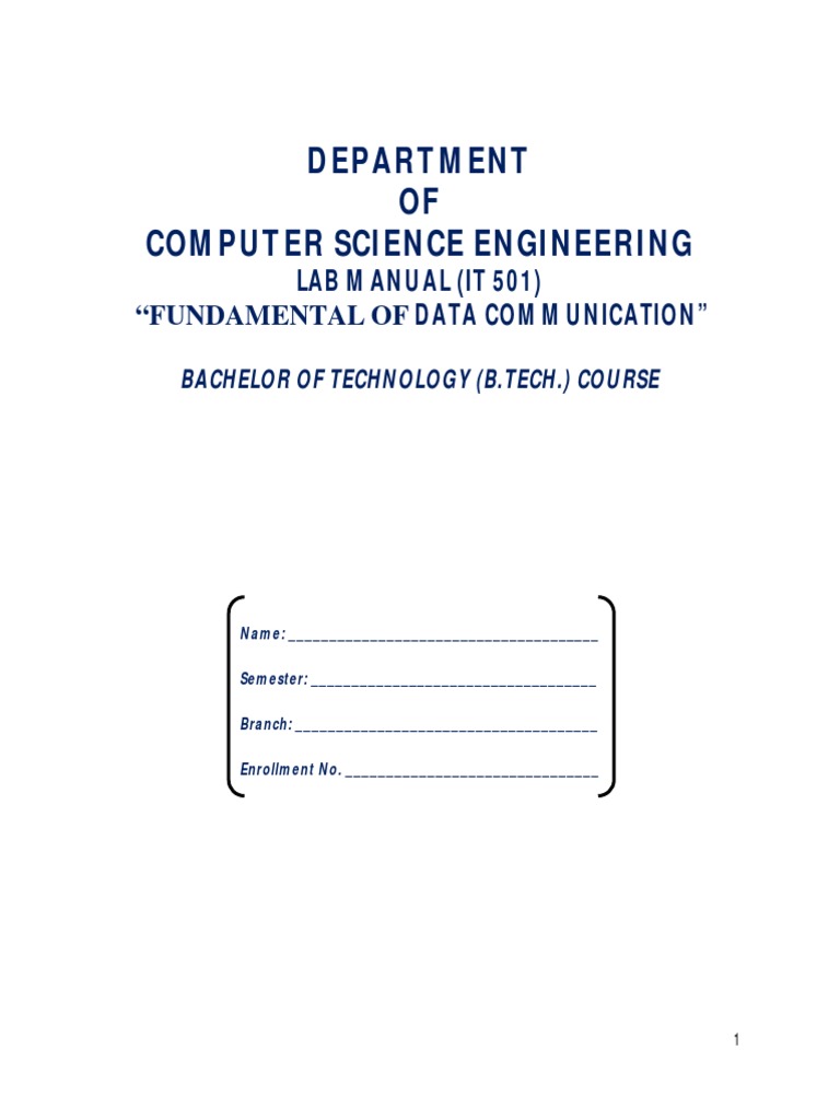 Lab Manual Data Communication PDF