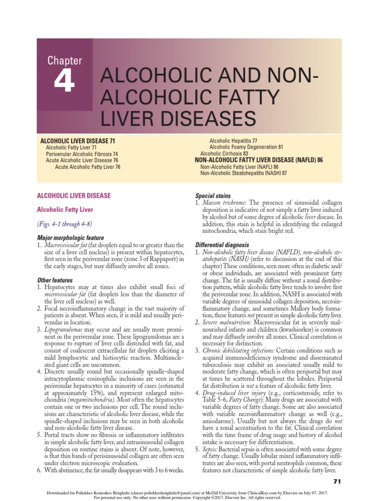 Alcoholic and Non-Alcoholic Fatty Liver Diseases | PDF | Nicotinamide ...