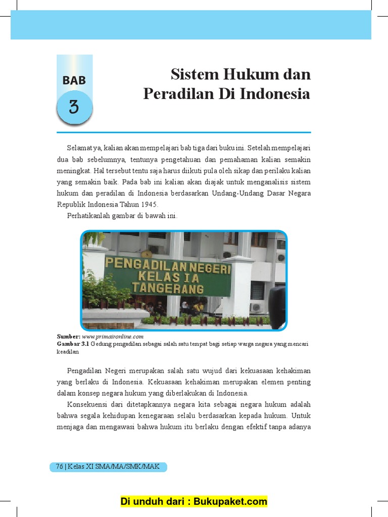Bab 3 Sistem Hukum Dan Peradilan Di Indonesia Pdf