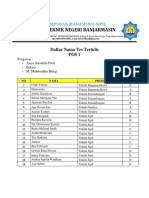 Daftar Pembagian Kelas Tes Tertulis