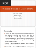 Variables Scales of Measurement