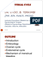 The Menstrual Cycle: Dr. Utoo, B. Terkimbi