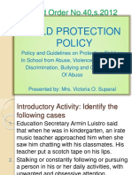 Deped Order No.40, S.2012: Child Protection Policy