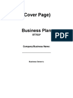 (Cover Page) : Business Plan
