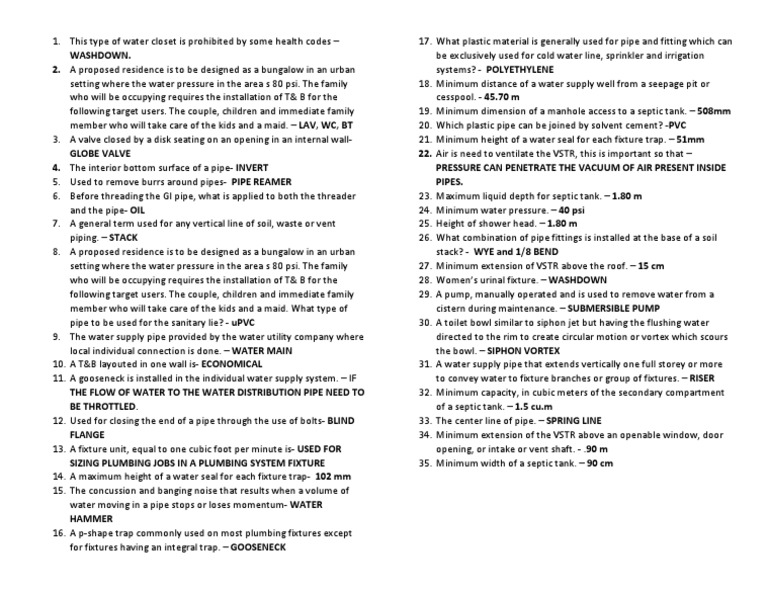 This Type of Water Closet Is Prohibited by Some Health Codes PDF