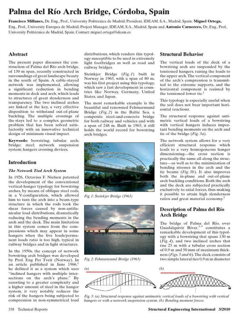 Palma del Río Arch Bridge Design | PDF | Beam (Structure) | Buckling