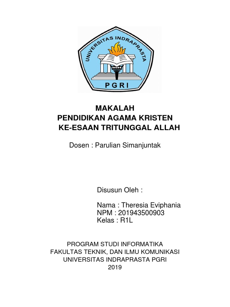 Makalah Agama Allah Tritunggal