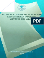 Pedoman Klasifikasi Bahasa Dan Sastra Kesusasteraan Indonesia Menurut DDC Edisi 23
