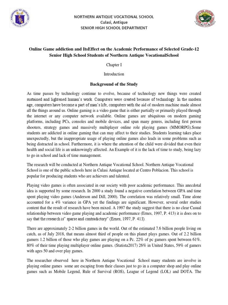 Research Chapter I Grade-12 | PDF | Video Games | Cross Platform Software