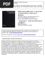 Rethinking Marxism Volume 4 Issue 1 1991 (Doi 10.1080 - 08935699108657958) ZavÃ Rzadeh, Mas'Ud - "Argument" and The Politics of Laughter