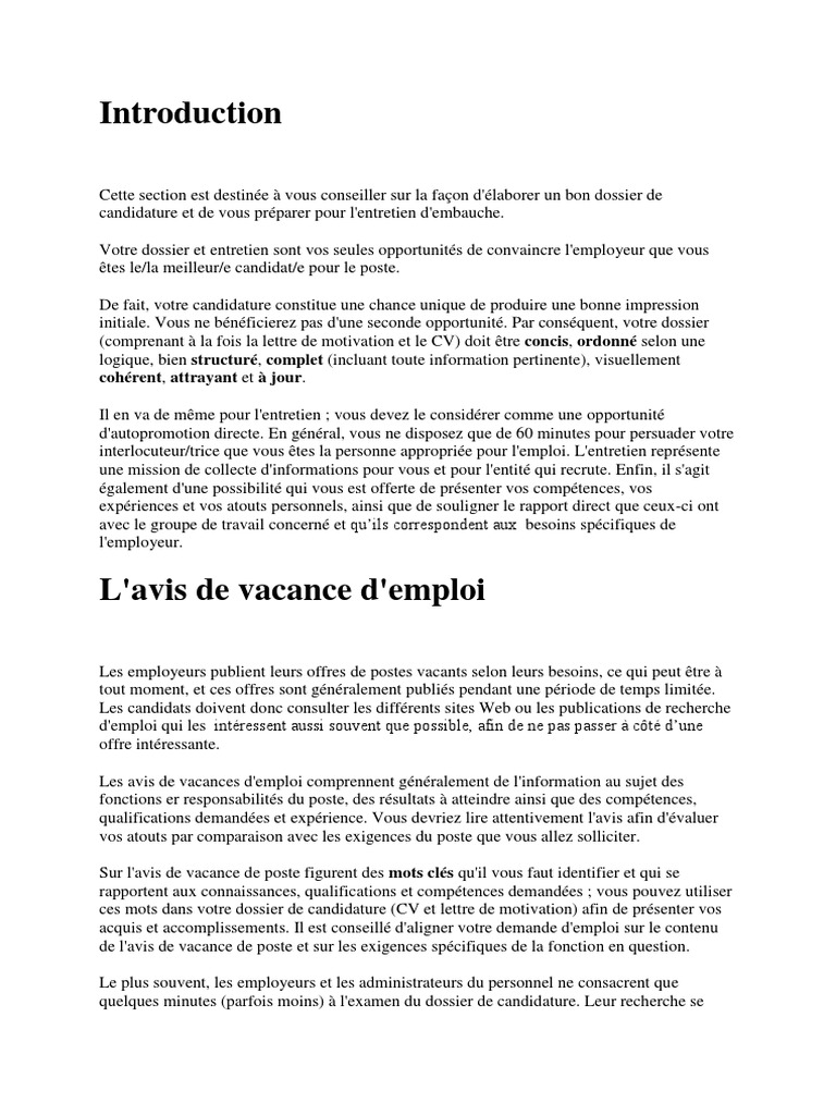 Exemple Lettre De Motivation Section Européenne Anglais Seconde Reformuler Mon CV Pour Les Organisations Internationales | PDF | Motivation  | Motivationnel