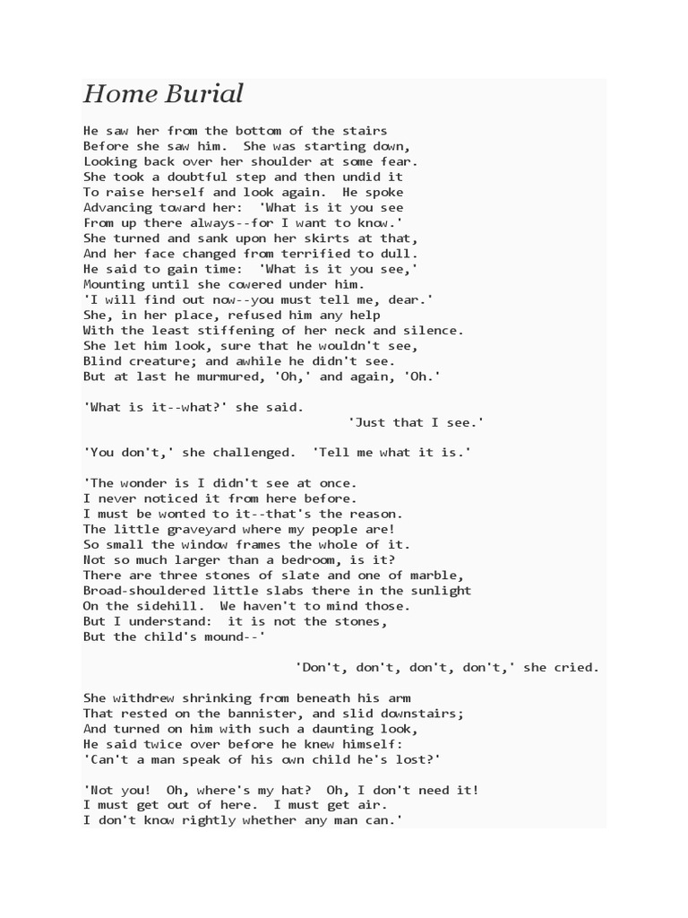 Robert Frost Home Burial PDF