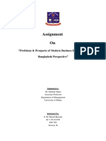 Assignment On: "Problems & Prospects of Modern Business Enterprises: Bangladesh Perspective"