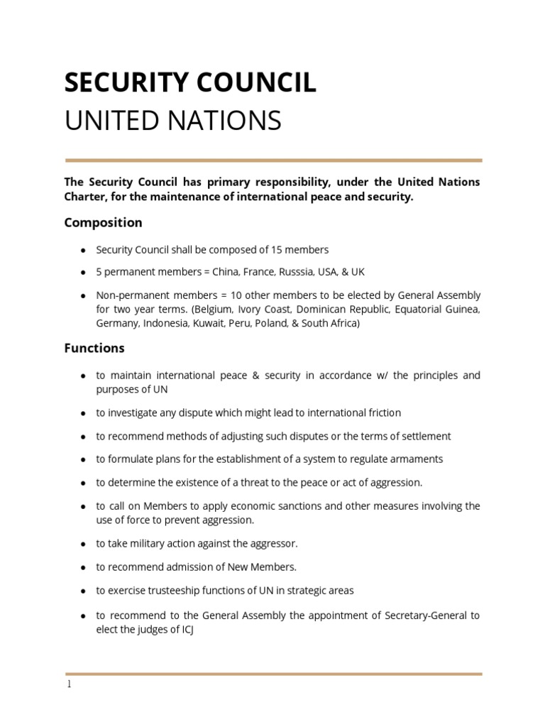 United Nations: Security Council | PDF | United Nations Security ...