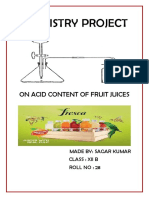 Chemistry Project: On Acid Content of Fruit Juices