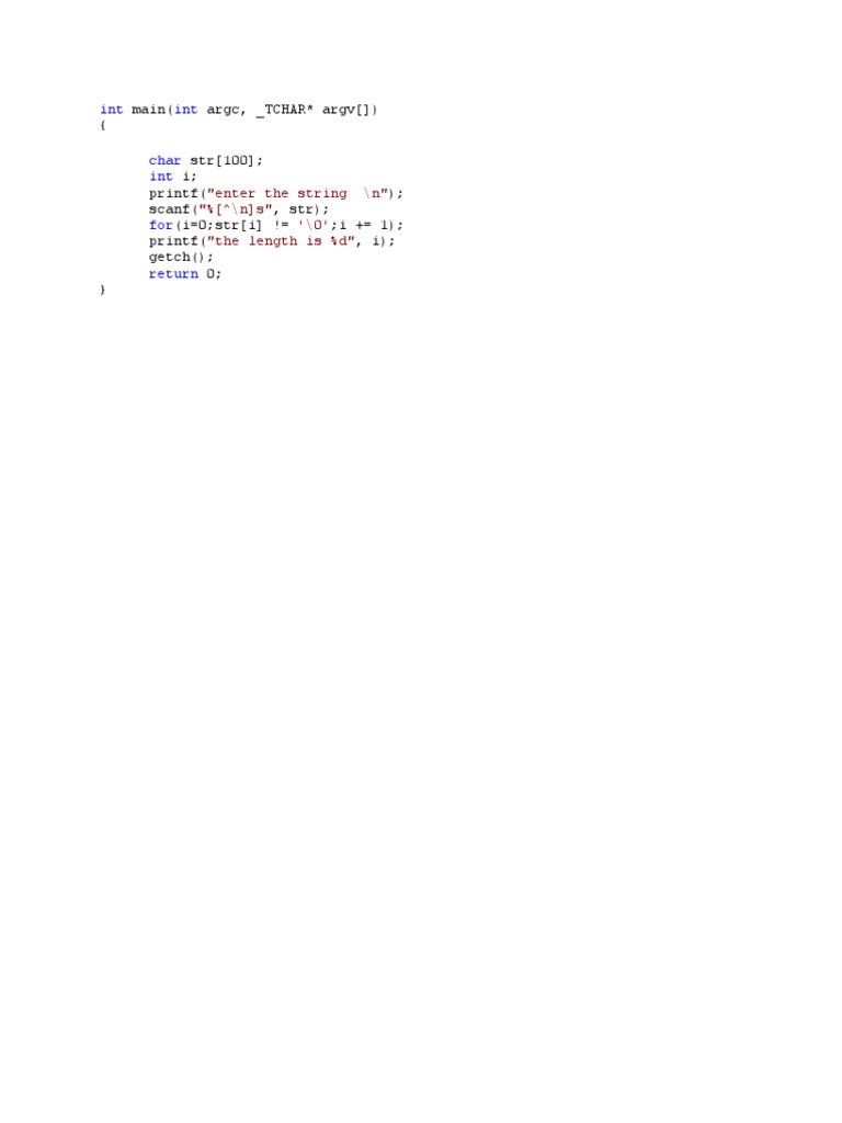 C Program to Find String Length | PDF