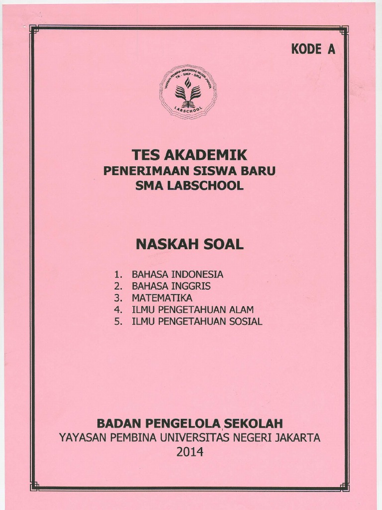 Soal Psb Sma A 2014 2015