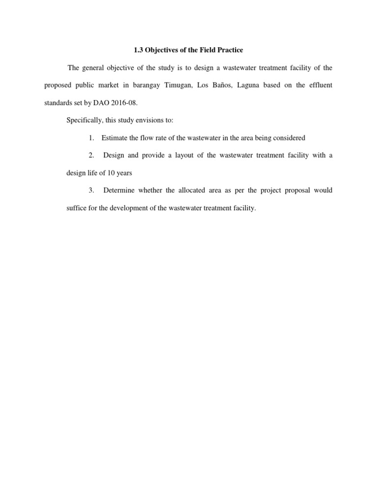 Wastewater Treatment Plant Objectives PDF