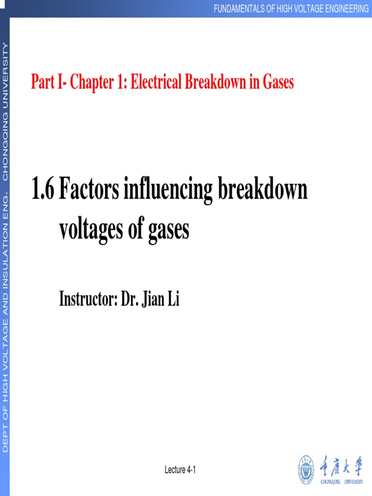 Breakdown in High Voltage Gases | PDF | Electrical Breakdown | High Voltage