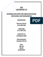 DSP Lab Report # 6 Sampling and Multi-Rate Signal Processing: Decimation and Interpolation