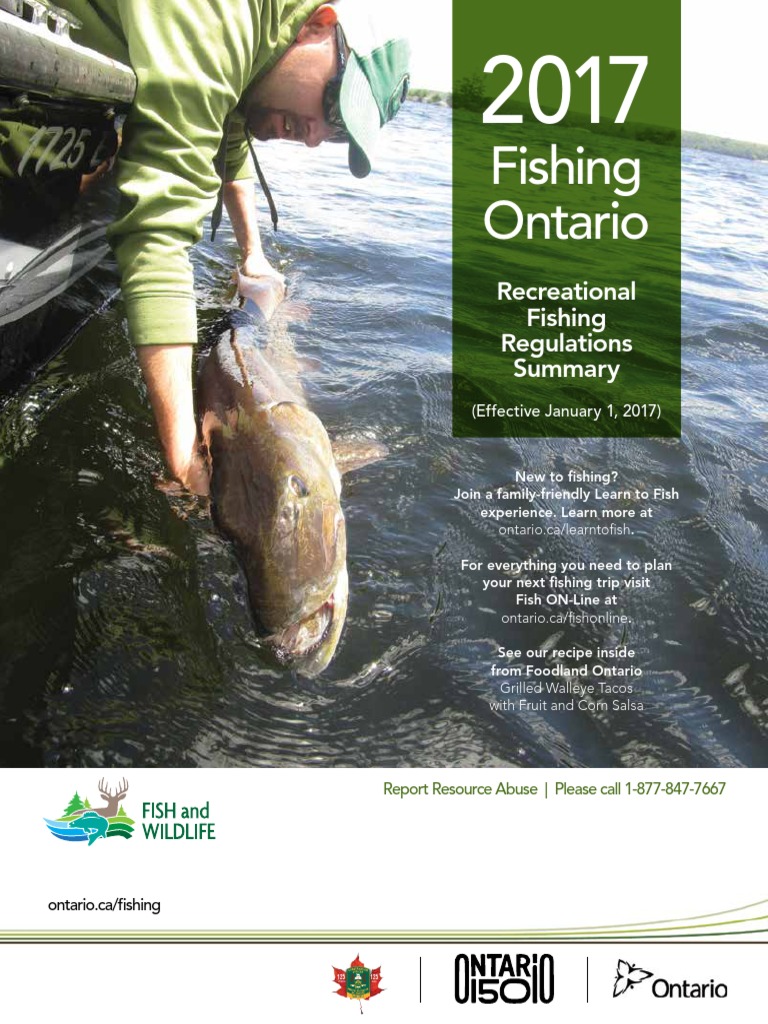 2017 Ontario Fishing Regulations Summary English 1, PDF, Angling