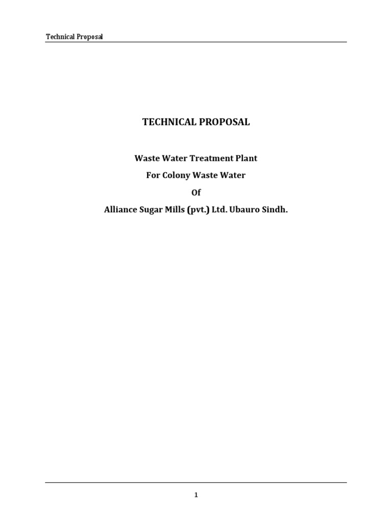 ASML Techincal Proposal For Grey Water Treatment PDF Sewage