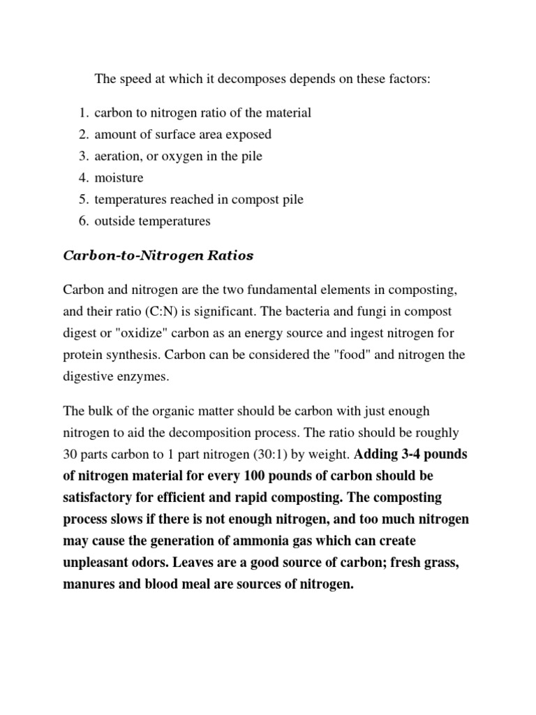 Factors Affecting Compost Decomposition | PDF | Compost | Decomposition