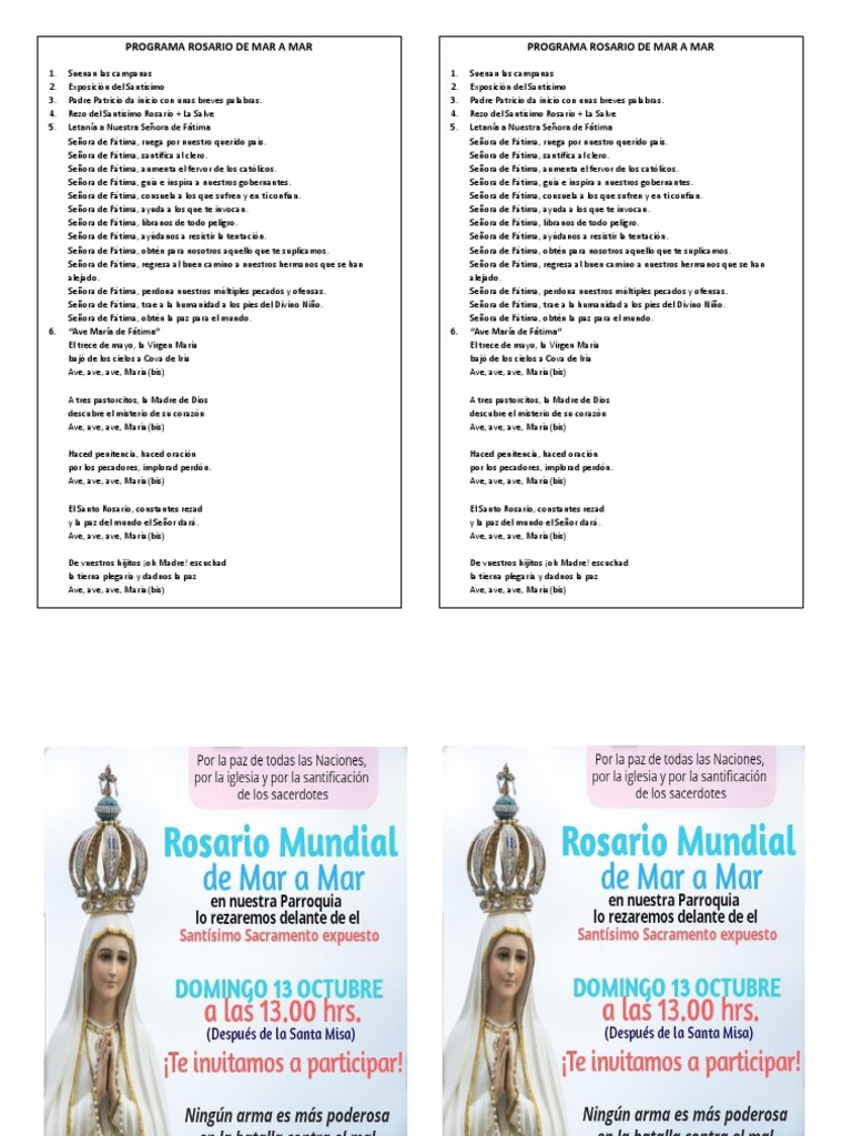 Programa del Rosario de Mar a Mar | PDF | María, madre de Jesús ...