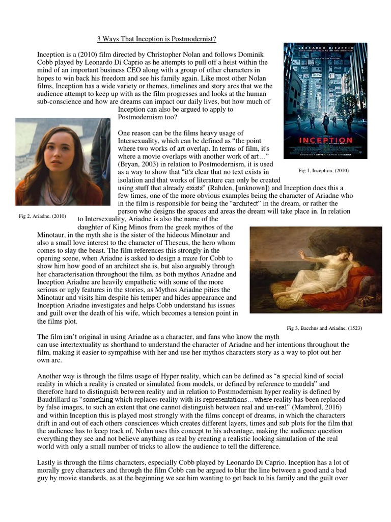 Inception's Postmodern Elements Explained | PDF | Postmodernism