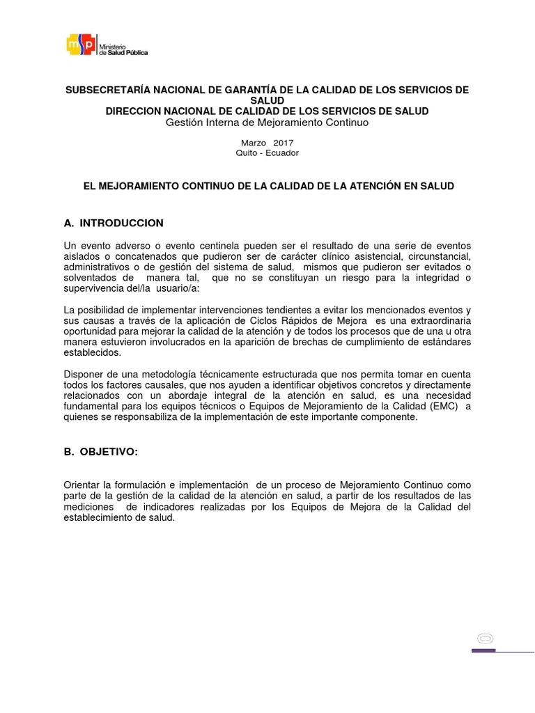 Tablero de Mejora Continua en Salud | PDF | Planificación | Hospital