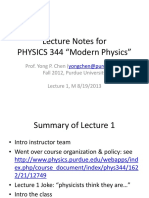 Lecture Notes For PHYSICS 344 "Modern Physics"