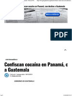 Confiscan Cocaína en Panamá, Con Destino A Guatemala