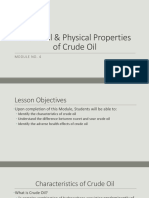 Chemical & Physical Properties of Crude Oil: Module No. 4