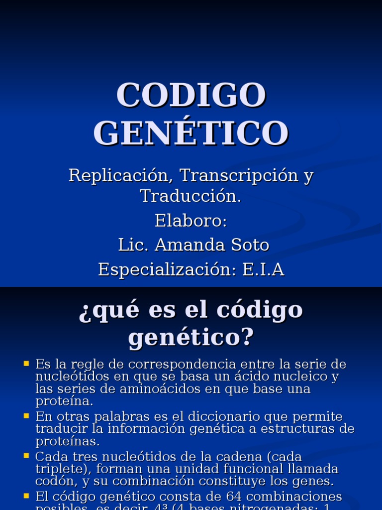 Código Genético: Replicación y Traducción | PDF | Replicación De Adn | Adn