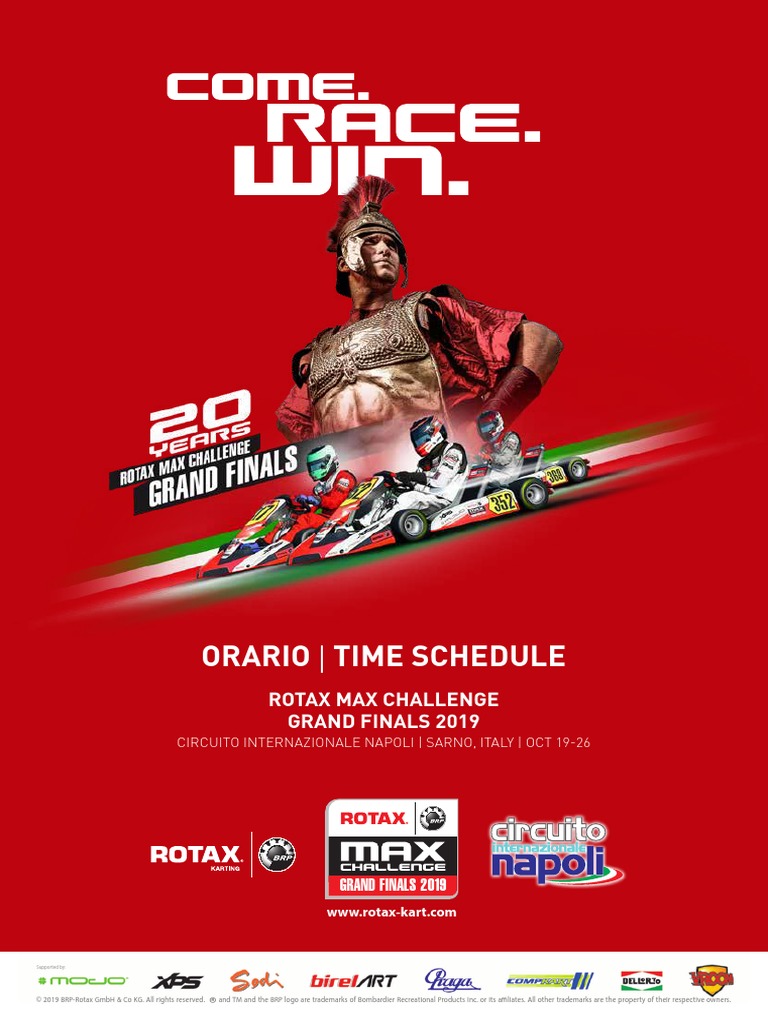 Orario Time Schedule Rotax Max Challenge Grand Finals 2019 Download Free PDF Auto Racing